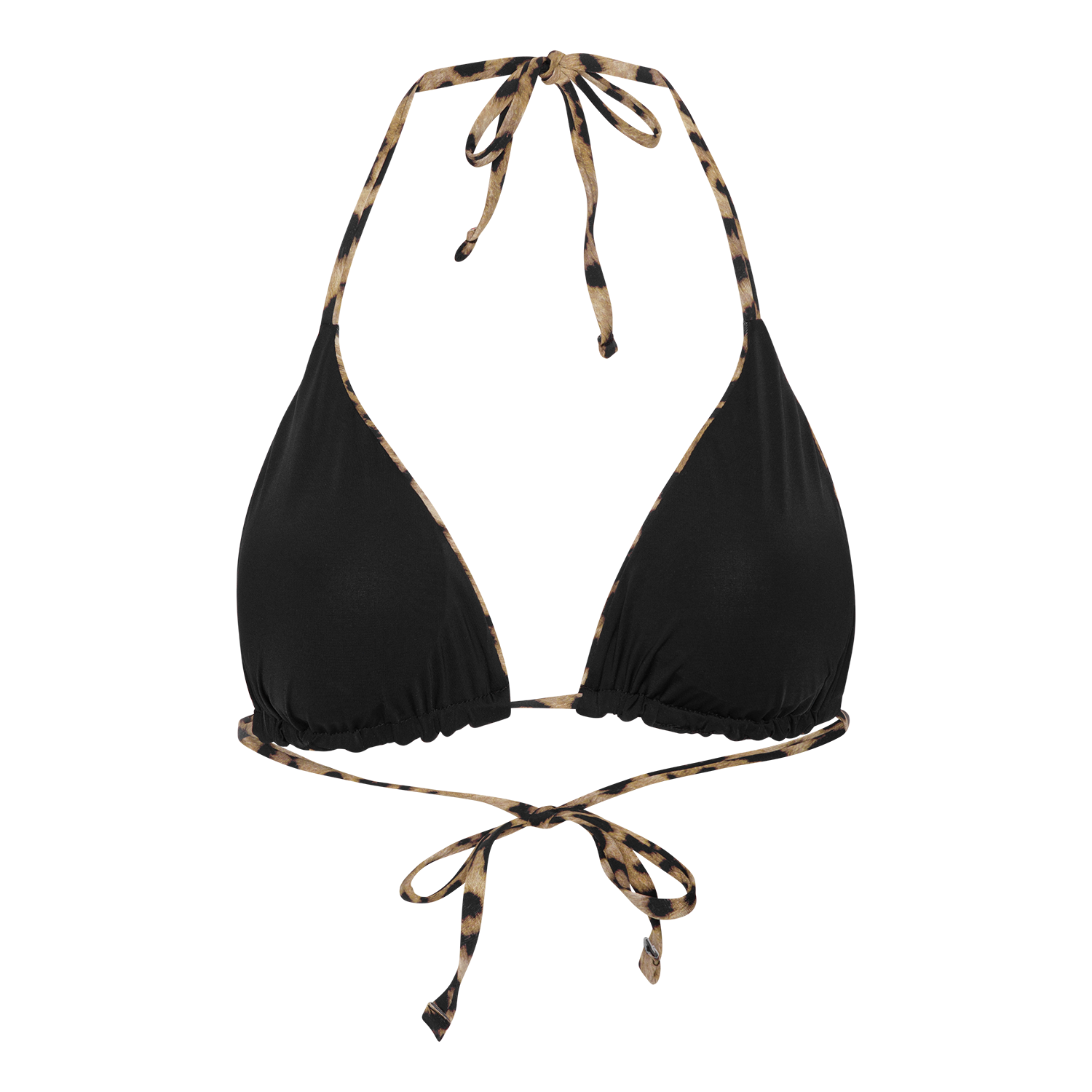 Waverly bikinitop - leopard/sort